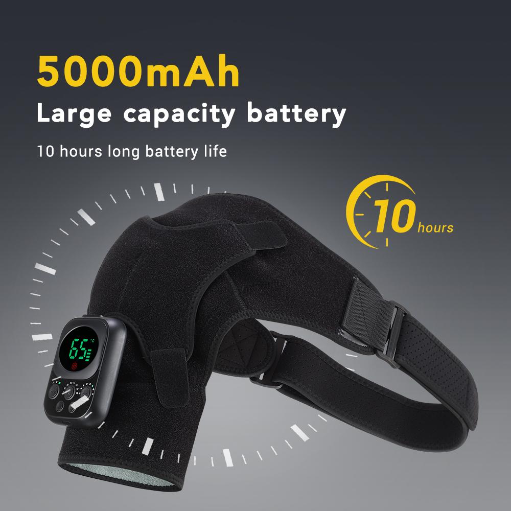 Heating Vibration Massage Shoulder Pad 3-speed Heating 3 Vibration Massage Portable Shoulder Massage Equipment USB Rechargeable Gift for Parent