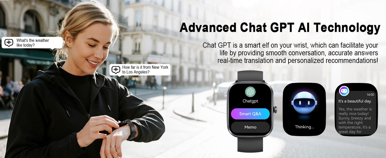 [Spring Deals] Tukio 2026 Smartwatch with AI ChatGPT Assistant 1.91-inch HD Display Heart Rate Monitoring Sleep Tracking Bluetooth Calling IP68 Water Resistance Compatible with Android and iOS,the Perfect Holiday Gift