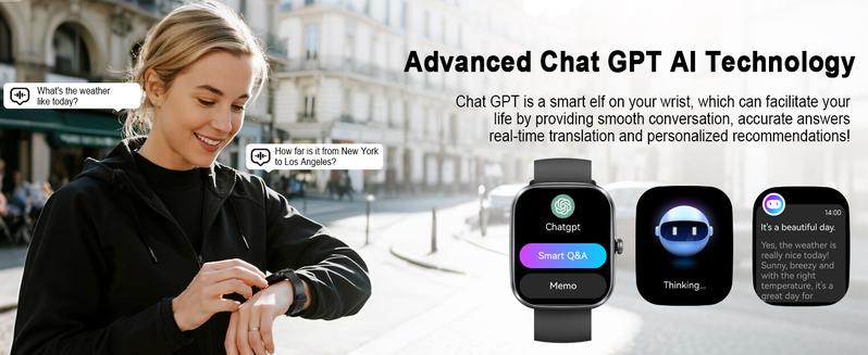 [Valentine's Day] Tukio 2026 New Smart Watch with AI ChatGPT AI Assistant, 1.91" HD Display, 112+ Fitness Activity Tracker, Heart Rate Monitor, Sleep Monitor, Step Counter, Bluetooth Calling, IP68 Waterproof, for Android & iOS - Monitoring