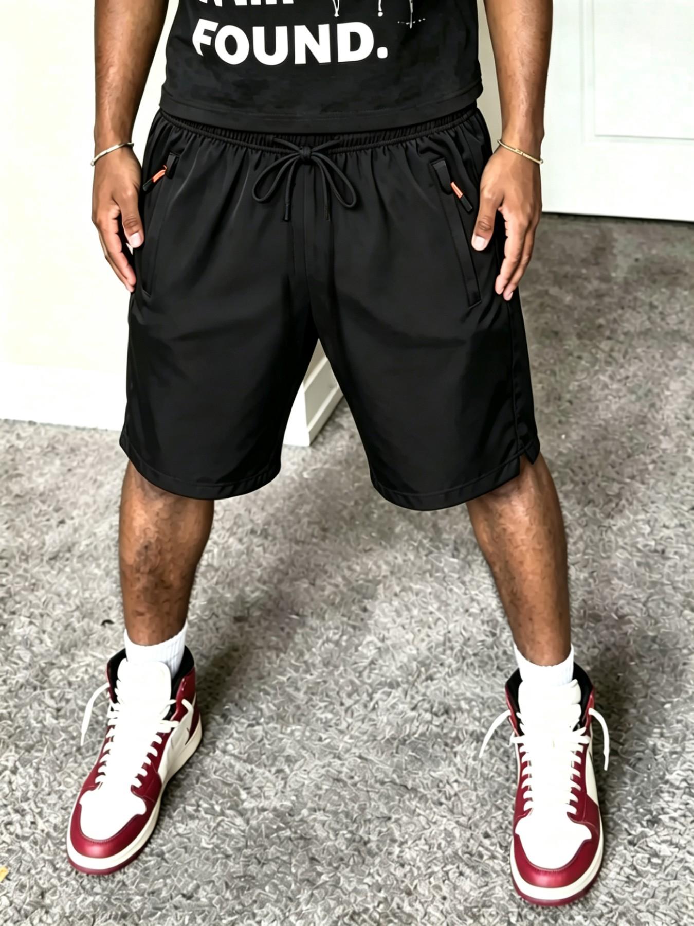 Men's Quick-Dry Fitness Shorts, Summer Cool Breathable Running Gym Casual Gym Shorts with Pockets, Comfortable for Basketball Training