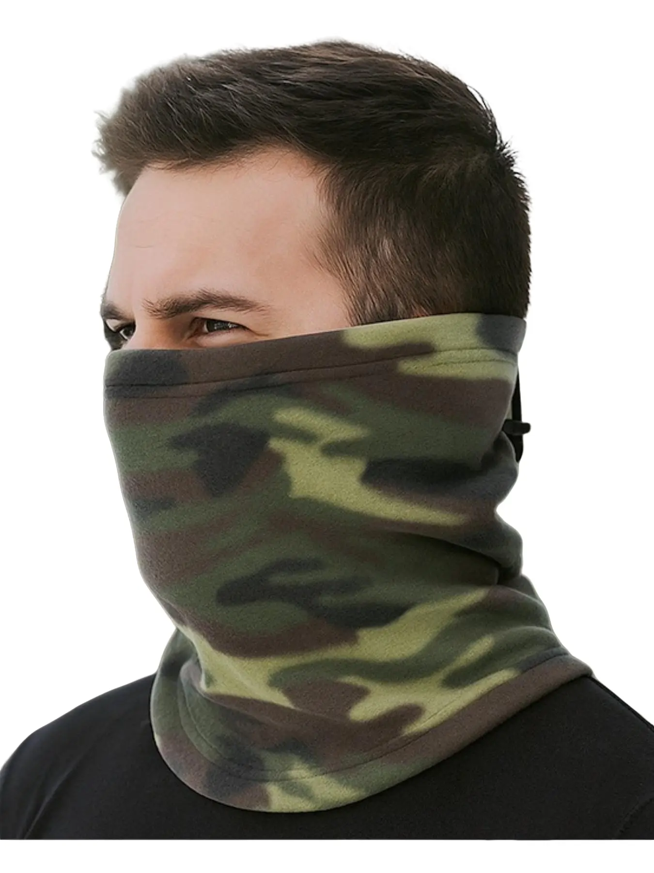 Winter outdoor drawstring warm scarf, multifunctional windproof face cover for cycling, thickened cold-proof neck gaiter for motorcycles Neck Scarf Bandana