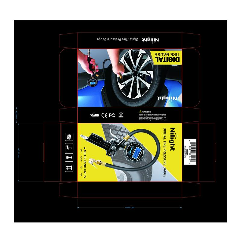 Nilight 50026R Digital Tire Inflator Pressure Gauge,250 PSI Air Chuck and Compressor Accessories Heavy Duty with Rubber Hose and Quick Connect Coupler for 0.1 Display Resolution Repair Automotive Vehicle Tool Automotive Maintenance Tools dealsforyoudays