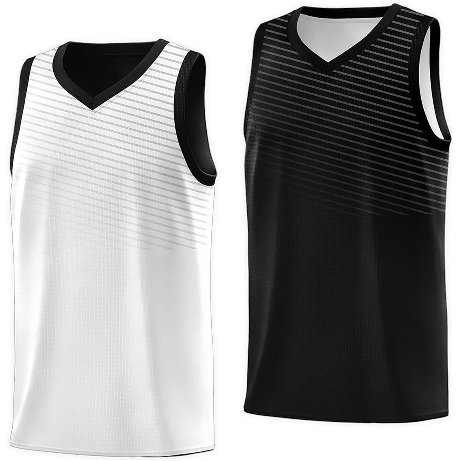 Youth Reversible V-Neck Basketball Jersey - Lightweight Quick-Dry Mesh Sleeveless Practice Wear for Boys, Blank Athletic Team Uniform V-Neck Shirt