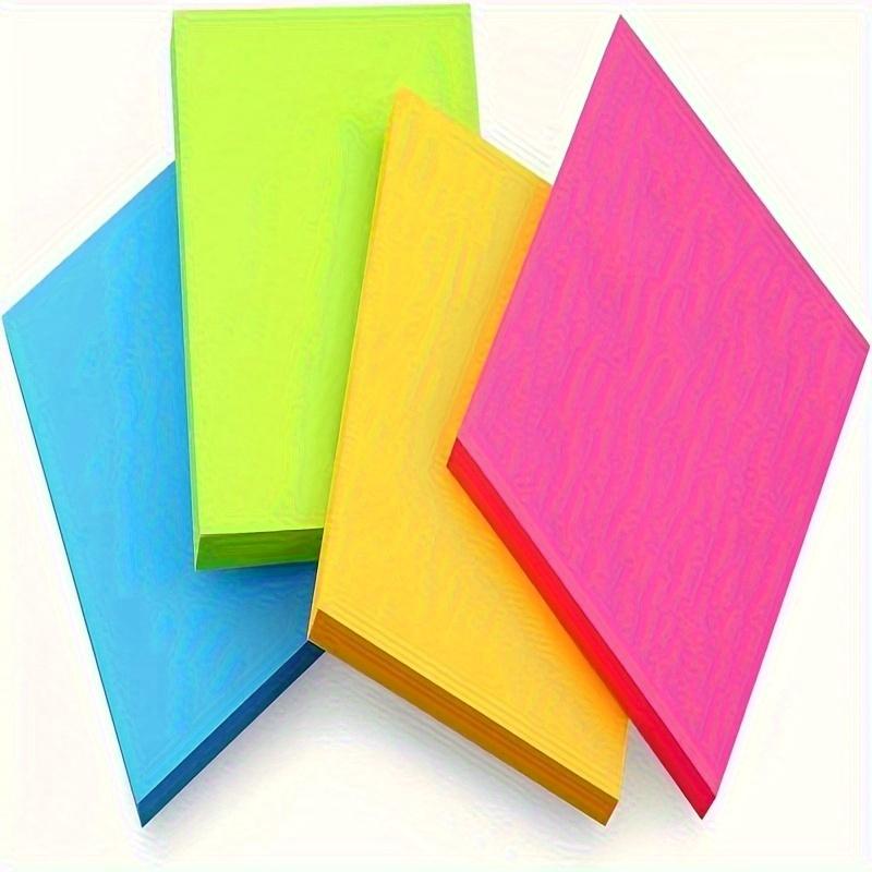 300pcs Vibrant Fluorescent Sticky Note Set: Assorted Colors Perfect for Students & Office Supplies, Cute Pads for Colorful Notebook Organization
