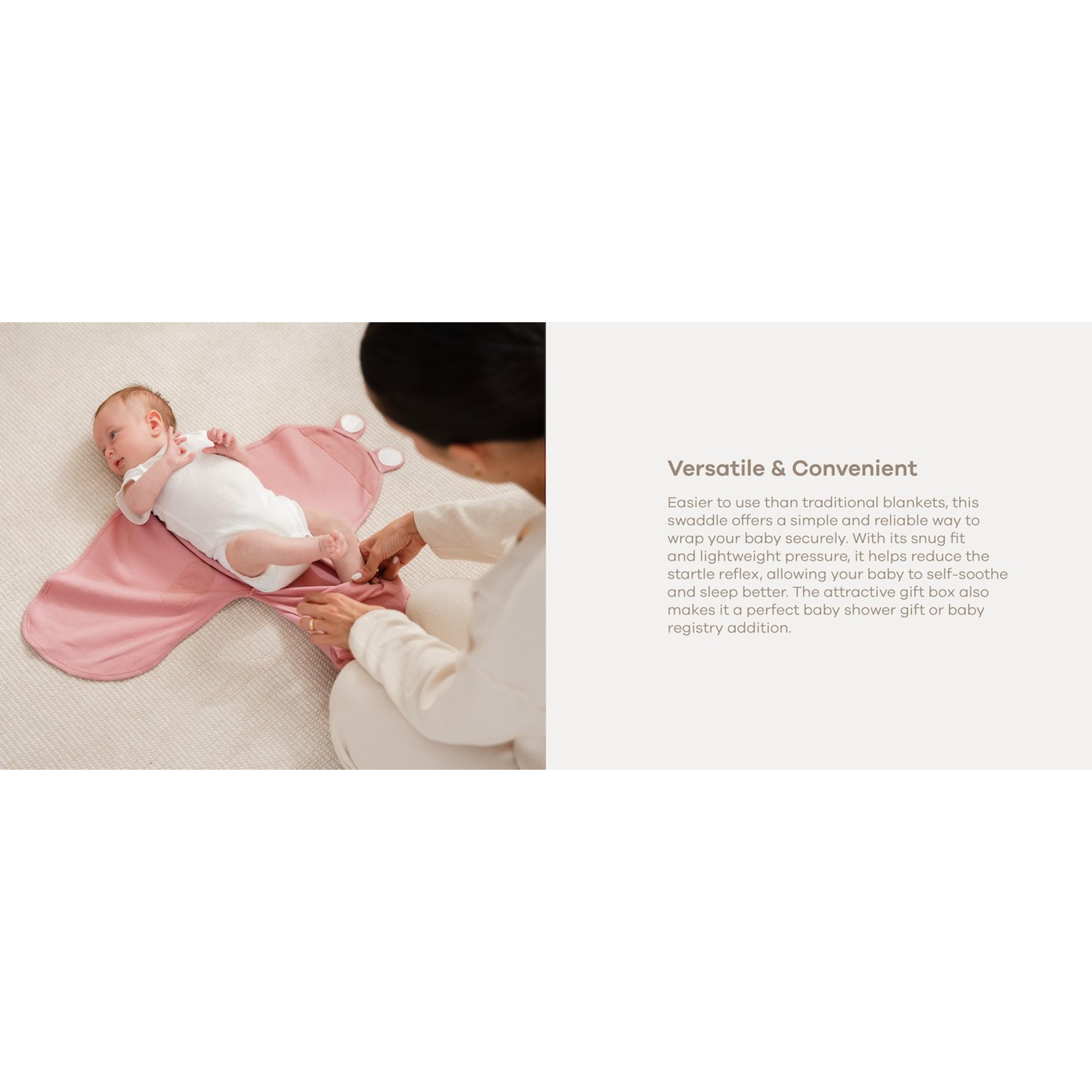 Comfy Cubs Easy Swaddle Blanket 3 Pack Size S, Blush Mauve Mulberry