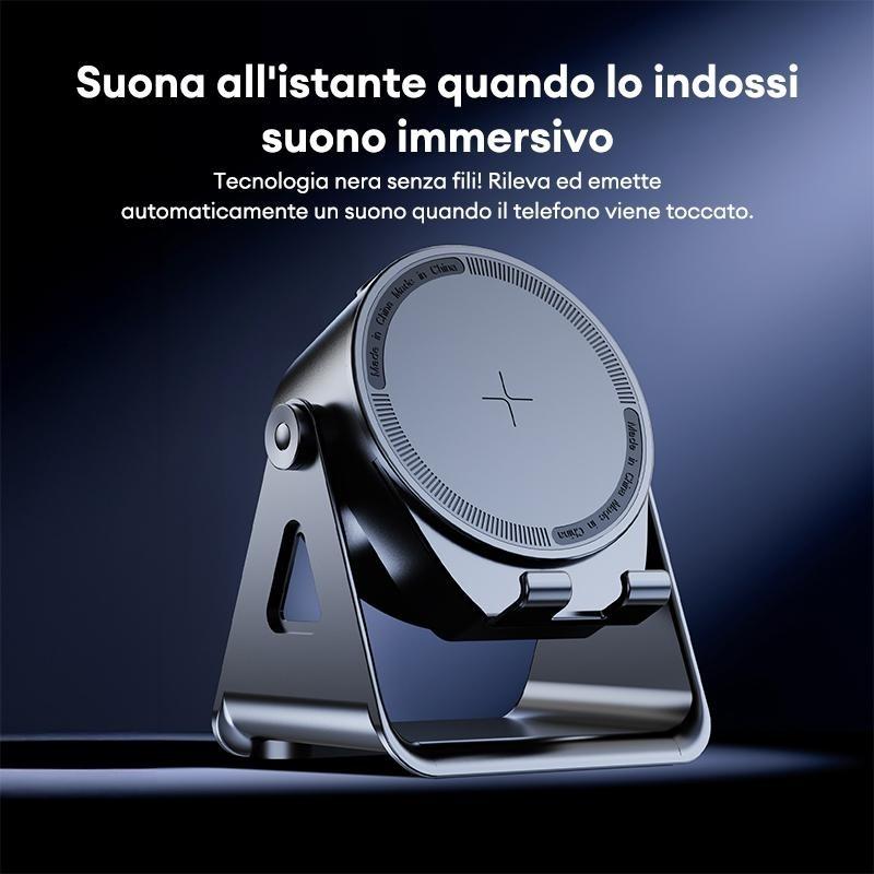 Wireless Induction Speaker Bluetooth-compatible 5-In-1, USB Emergency Charger, RGB Light, 360° Rotating Stand, Portable Desktop, Home, Outdoor, Travel Gift