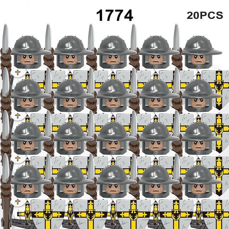2026 new Medieval Military Sets Action Figures Building Blocks Bricks Roman Knight Spartan Soldier Helmet Sword WeaponsToys For Children