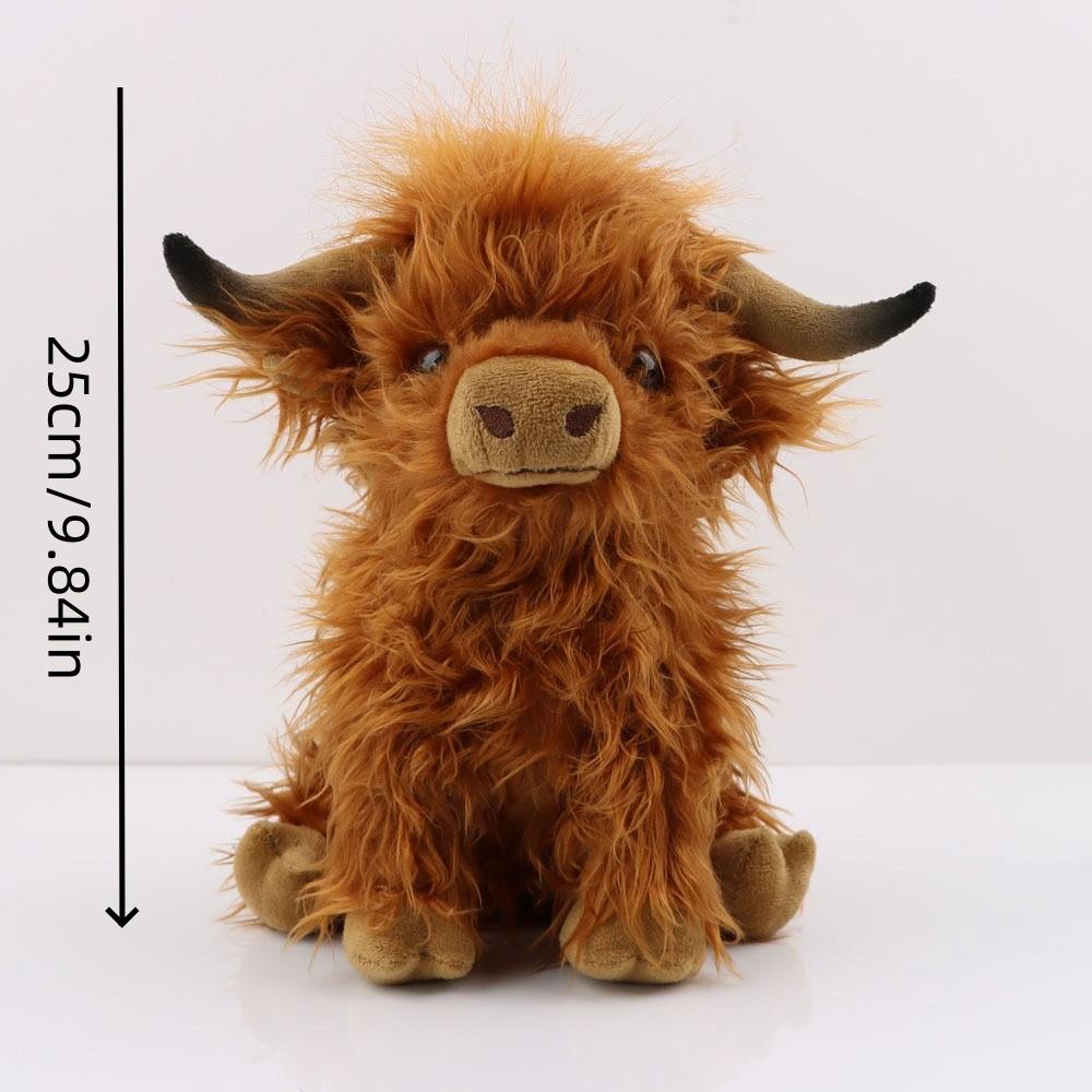 Scottish Highland Bull Plush Gift, Stuffed Animal Gifts, Cute Stuffies, Soft and Fluffy, Perfect for Hugging and Playing, Ideal for Kids, Home Decor, Collectors, Birthday Gifts
