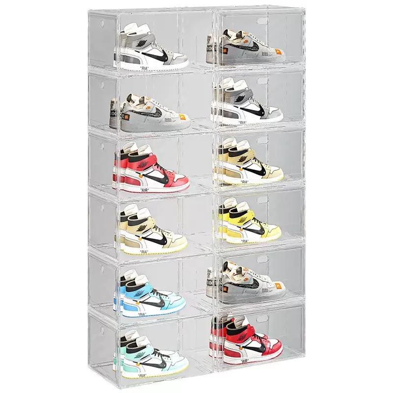Large Transparent Acrylic Shoe Box, Stackable Side Opening, Dustproof, Sports Shoes Display Storage Box, Ideal for Organizing, Display Shelf