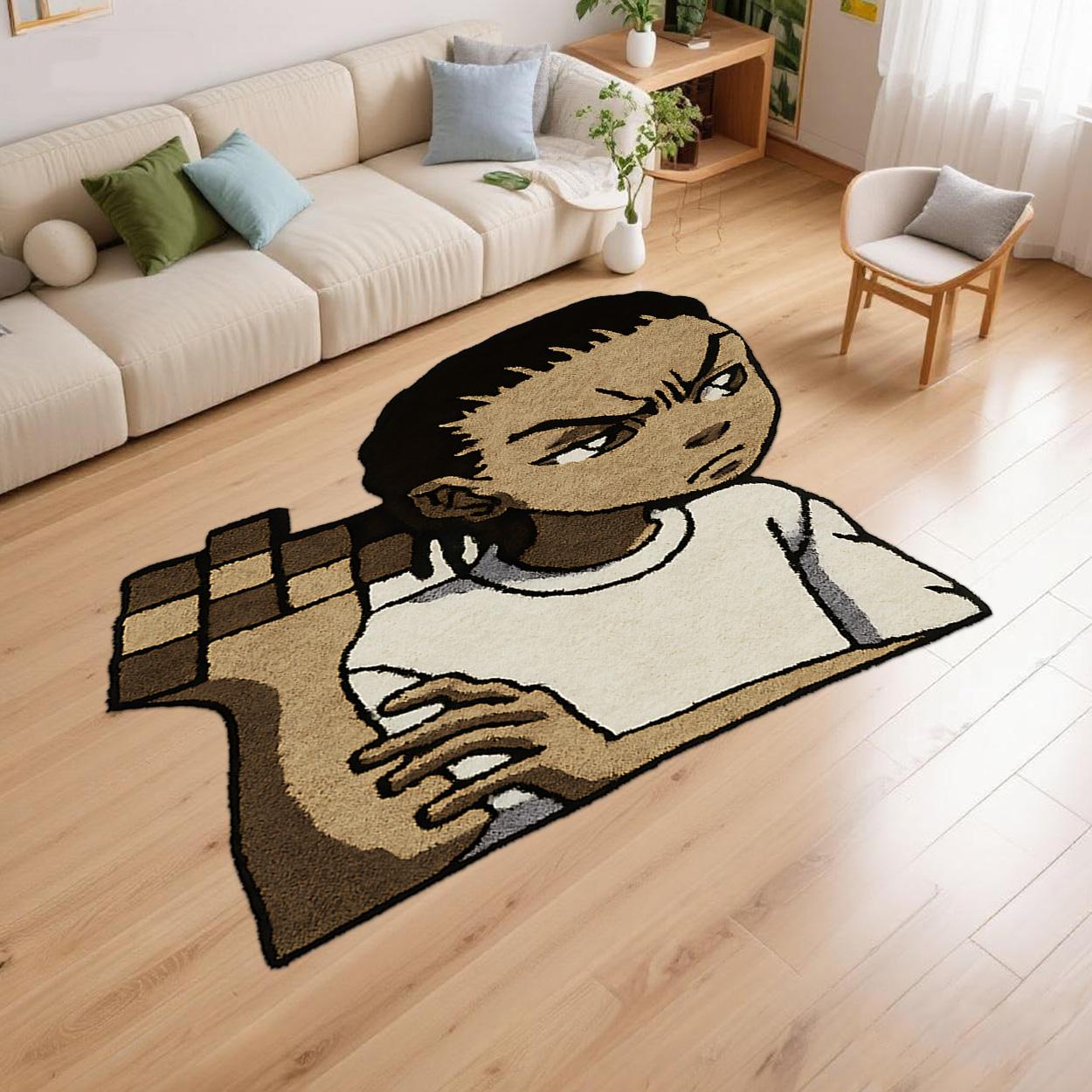 Irregular Printed Rug Velvet soft and comfortable patterned printed carpet, suitable for multiple scenarios, available in various sizes, soft and non-shedding Cartoon Pattern Rug