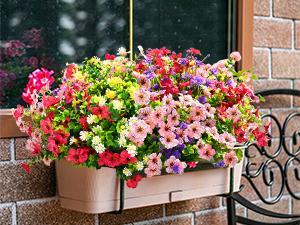 Artificial Flowers for Outdoors, 12 Bundles Fake Outdoor Flowers Faux Plants, UV Resistant Artificial Plants & Flowers for Decoration, Outdoor Fake Flowers for Porch Garden Decor