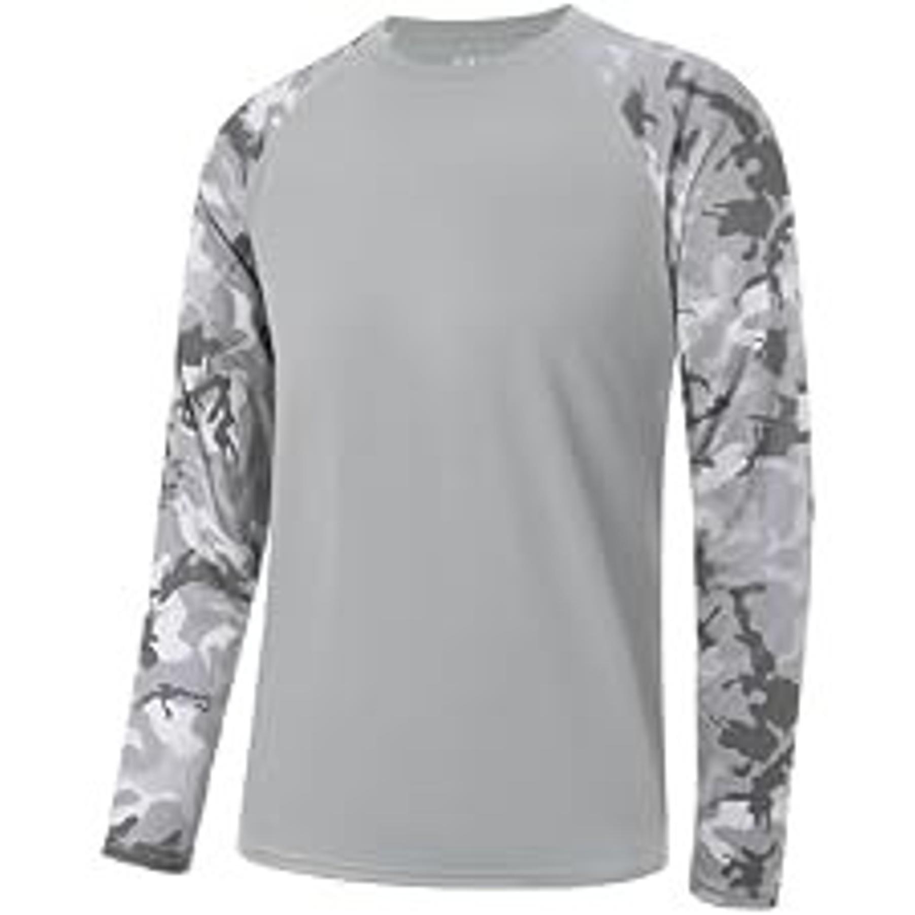 Men's UPF 50+ Hooded Long Sleeve Fishing Shirt, Lightweight Camo Sun Protection Hiking Hunting ShirtGift