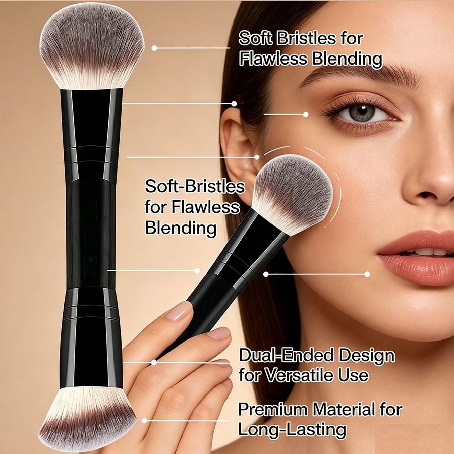 Yzimeng 7-Piece Professional Dual-Ended Makeup Brush Set, Soft Texture, Multi-Functional, Suitable for All Skin Types, Daily & Travel Use, Multifunctional Makeup Brushes, Cosmetic Brush, Soft Cosmetic Brushes