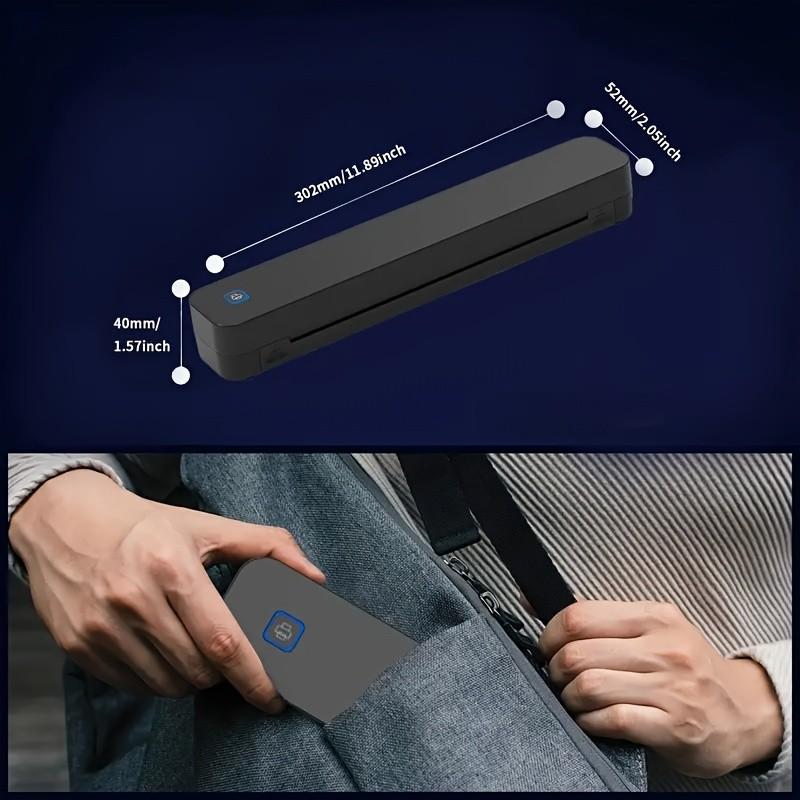 HZTZ Portable A4 Thermal Printer with Bluetooth-compatible Connectivity, Prints Photos & Pdf Documents, Supports Folded Roll Paper, Ideal for Office Home School Travel, Wireless Portable Printer