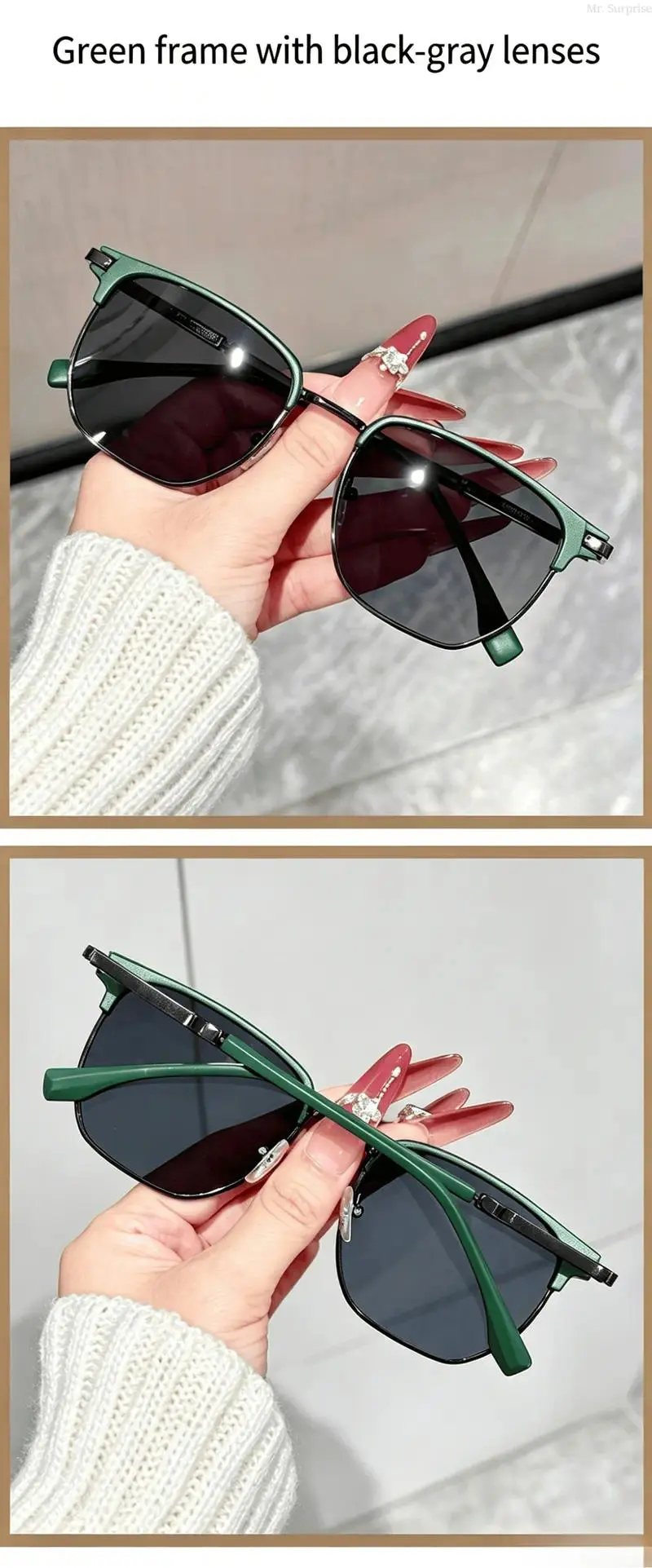2026 New Unisex Metal Square Frame Sunglasses 4-Pack - Retro Minimalist ...