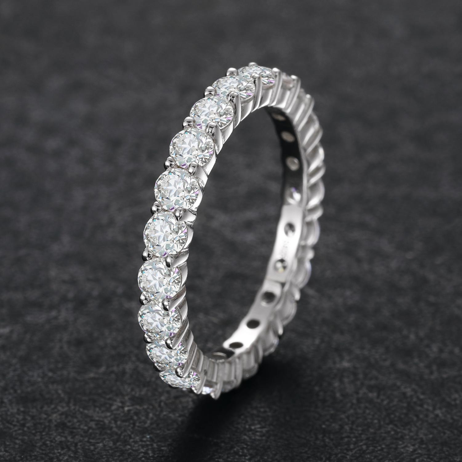 【#R8】Shining 925 Sterling Silver Synthetic Moissanite Ring Women's Jewelry Gifts Engagement Gifts Party Daily Fashion Jewelry