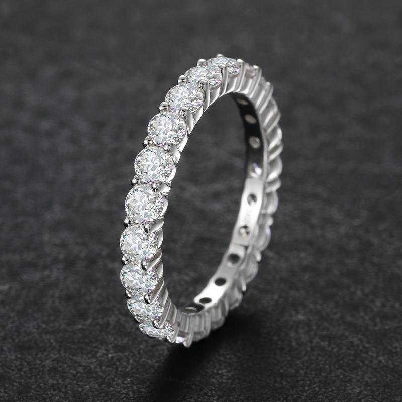 【#R8】Shining 925 Sterling Silver Synthetic Moissanite Ring Women's Jewelry Gifts Engagement Gifts Party Daily Fashion Jewelry