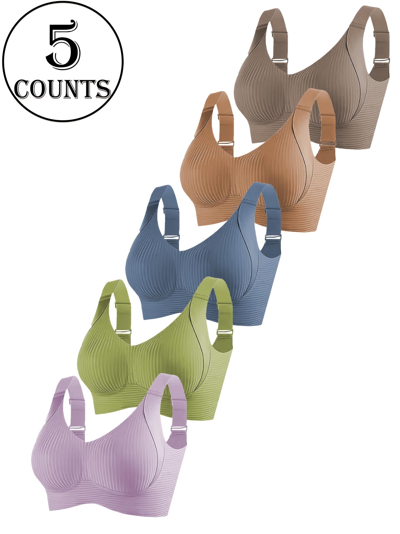 Women's Wireless Bralette Bra Set, Comfortable Breathable Soft Underwear, Daily Wear, All-Seasons, 3/4/5 Pieces, Women's Bras