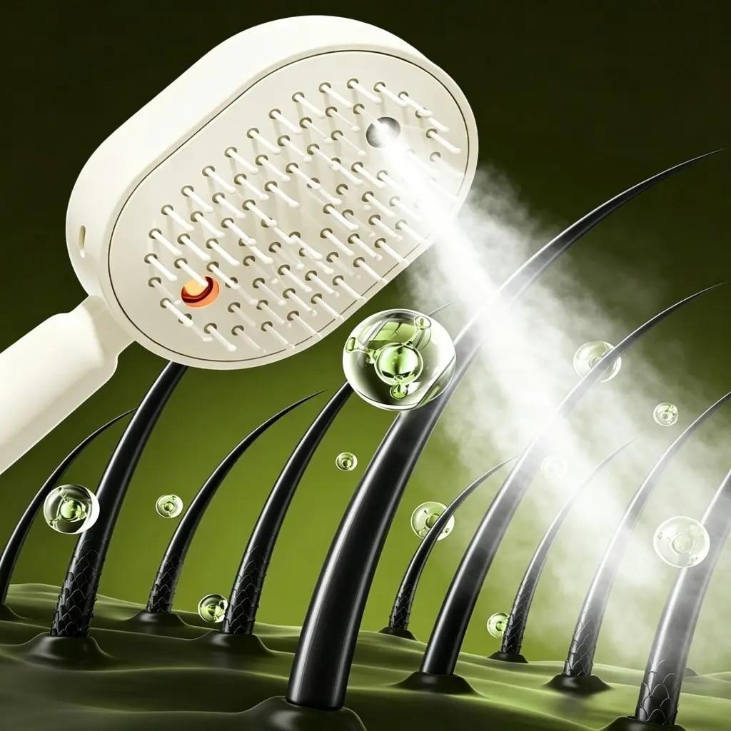2026 New Electric Spray Cushion Massage Comb With Volume Brush, Self-Cleaning, Anti-Tangle, Anti-Static, Volumizing, Essential Oil Mist, Hair Care Gift