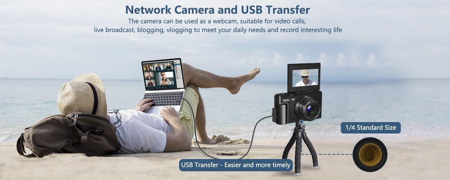 Digital Camera for Photography and Video, 4K Vlogging Camera for Beginner with 3" 180° Flip Screen, Auto-Focus 18X Digital Zoom Compact Retro Camera with 32GB Micro SD Card & 2 Batteries, Perfect Gifts for Halloween and Thanksgiving
