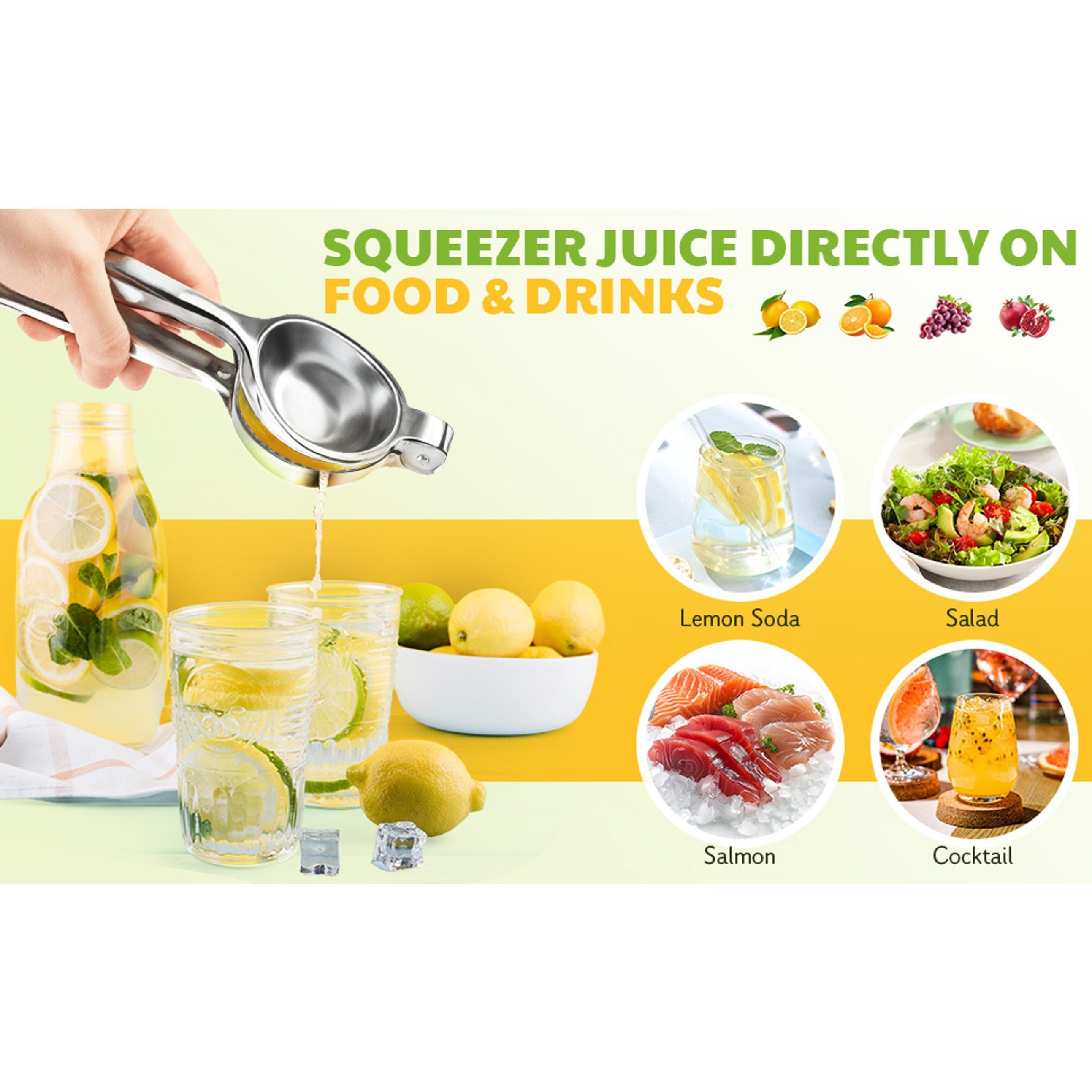 Lemon Squeezer Large, Lemon Squeezer Juicer Stainless Steel, Heavy Duty Manual Citrus Juicer Hand Press, Kitchen Tools Lime Squeezer Bar Tool, Easy to Clean Metal Lemon Hand Press