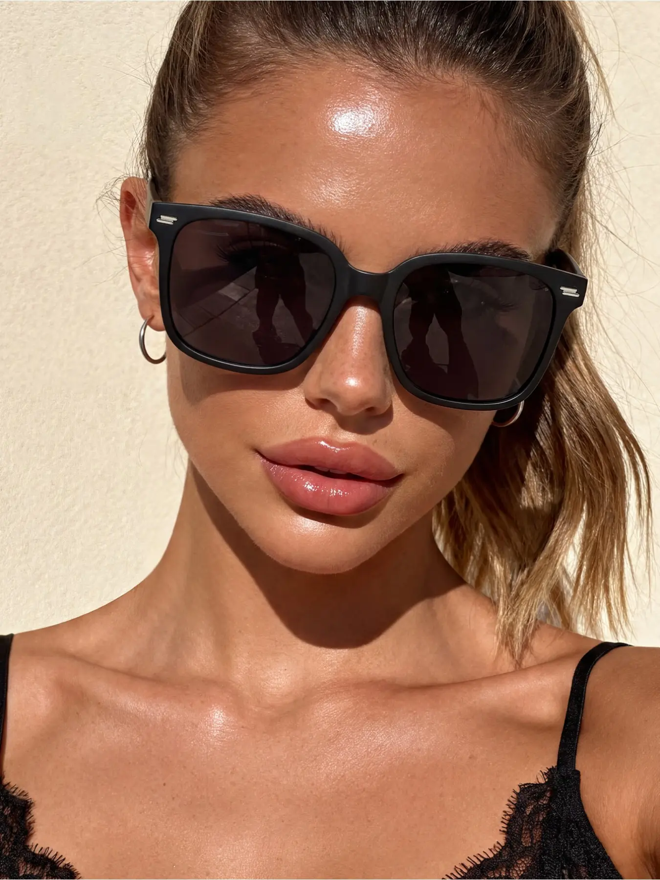 1 pair of men's and women's matte black fashion trendy studded sunglasses, suitable for street style matching, travel and vacation, sports, driving, beach, festival outfits, fishing, outdoor activities,sun protection,driving,parties,going out,and hiking.