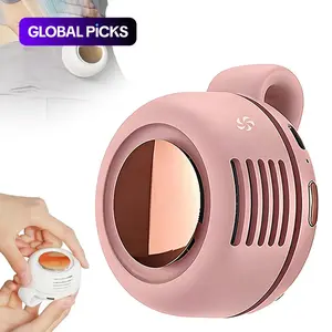 Small Clip-On Bladeless Fan, Portable Silent Mini Fan with 3 Speeds for Shirt or Waist, Mini Whirlwind Fans, USB Rechargeable Fan, Rechargeable Wearable Fan, Rechargeable Personal Fan