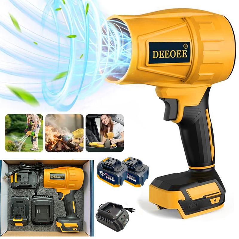 DEEOEE Cordless Leaf Blower Portable Dust Cleaner Handheld Blowers 2 Batteries Air Duster with Adjustable Speed for Drying Patio Cleaning Green DEEOEE Cordless Leaf Blower Portable Dust Cleaner Handheld Blowers 2 Batteries Air Duster with Adjustable Speed for Drying Patio Cleaning Green