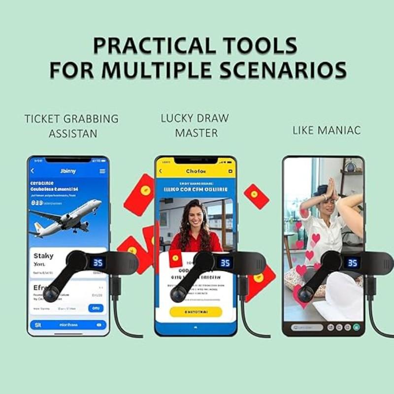 Smartphone Auto Clicker, iPhone Speed Clicker, iPad APP Fast Click Simulation, Continuous Tap (douyin), Live Like, Instant Deals, Plug-And-Play, Cellphone Accessories ()