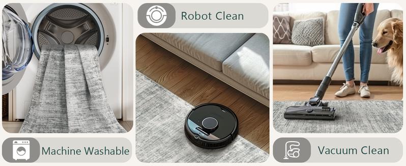 Art&Tuft Washable Area Rugs for Living Room, Non-Slip Backing Washable Rug, Modern Abstract Area Rug, Stain Resistant Rugs for Bedroom, Soft Large Area Rugs