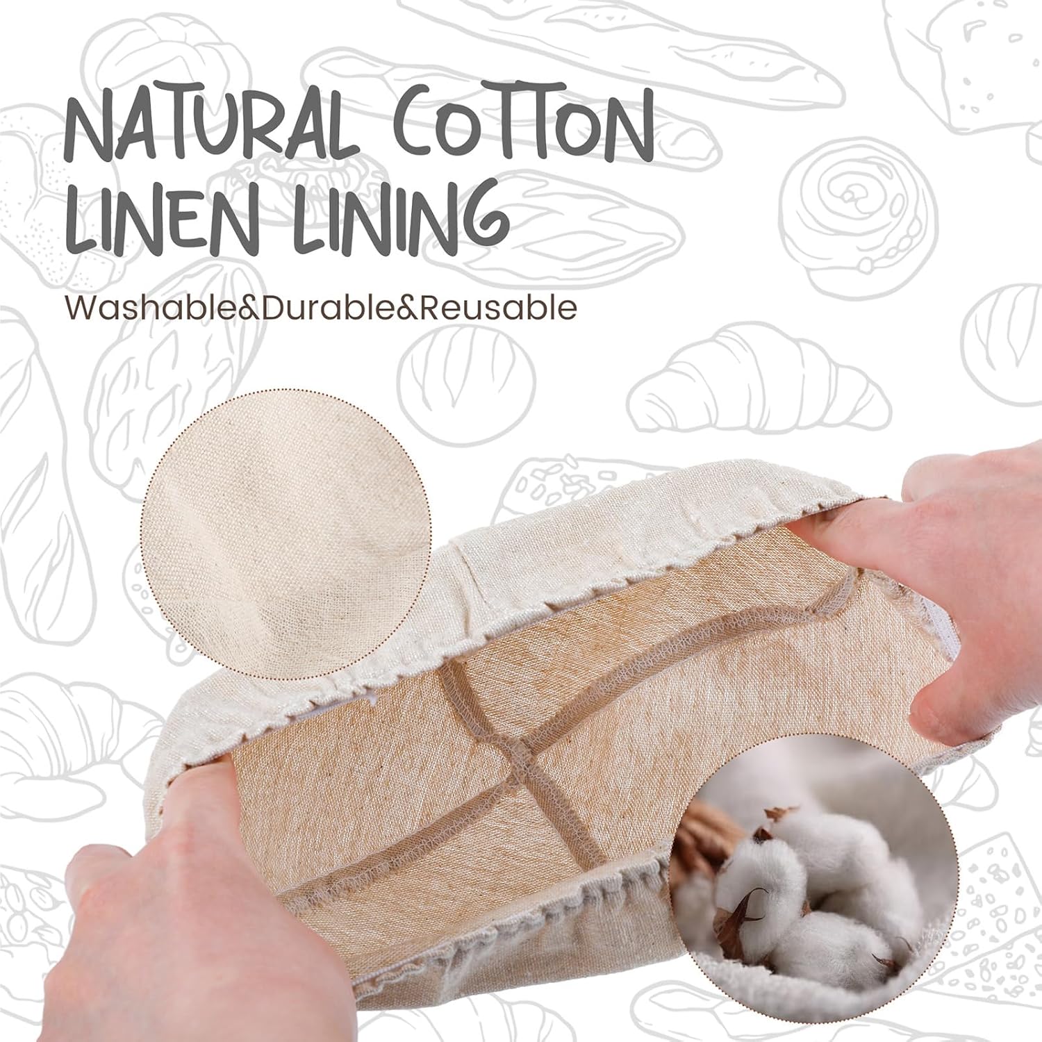 2 Pack Banneton Bread Proofing Baskets for Sourdough, 9 Inch Round Natural Rattan Proofing Basket for Dough Rising, Bread Proofing Bowl Sourdough Bread Baking Supplies for Home Bakers