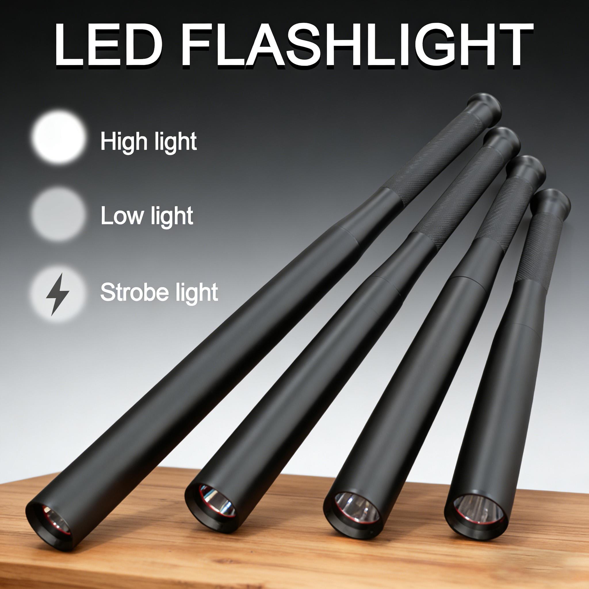 31cm/36cm/41cm LED Aluminum Alloy Flashlight, High Hardness, Three Modes Multi-Function High Brightness, Perfect Gift for Birthday Christmas Halloween Easter