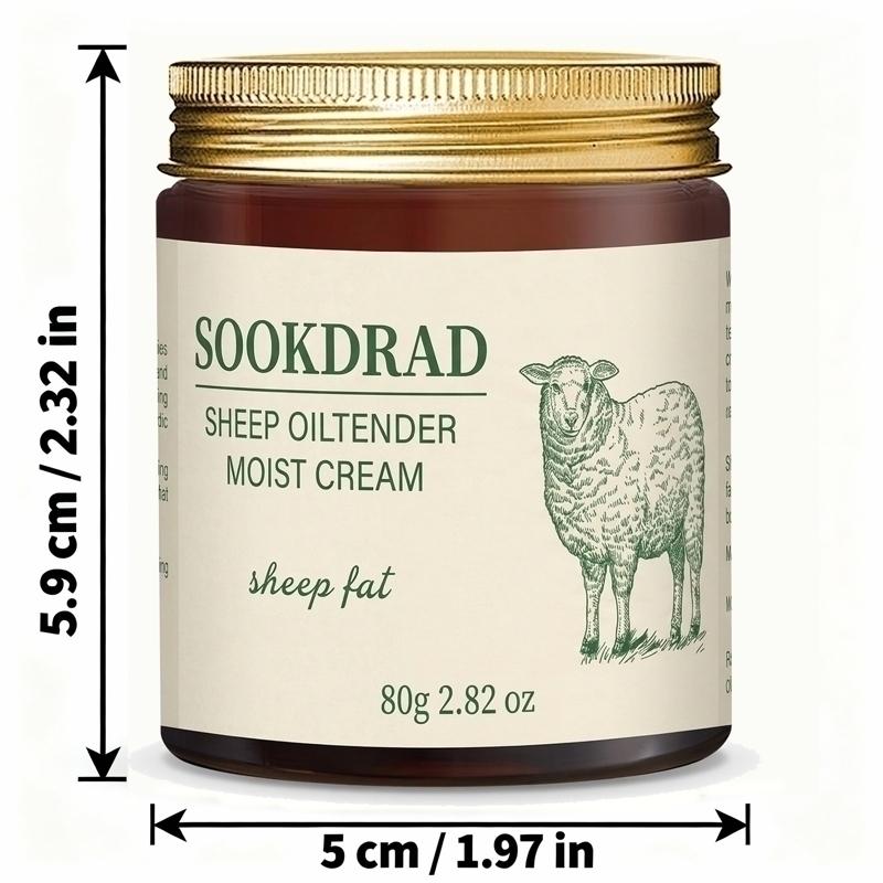Lamb Oil Moisturizing Cream, Contains Lamb Fat Essence, Soothes Dry Skin, Suitable for All Body, Gentle Formula, 80g, Daily Care