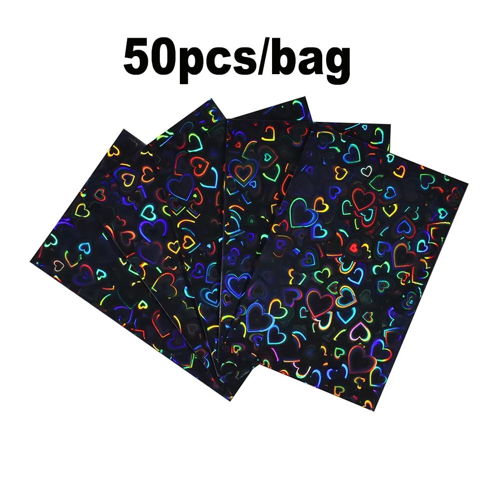50Pcs 61x91mm Card Sleeves – Card Sleeve Protectors Premium Clear Love style PVC Fits YGO/Photocard/Sports Cards, Small Size Trading Card Holder, Durable & Scratch-Resistant, Perfect Gift Set for Collectors