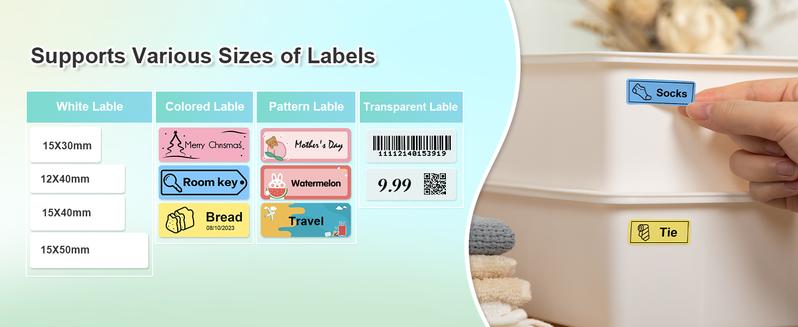 Genuine P31S and P21 Label Printer Tape, (14x40mm(0.59"x1.57"),Adapted Label Print Paper, 180 Tapes/Roll