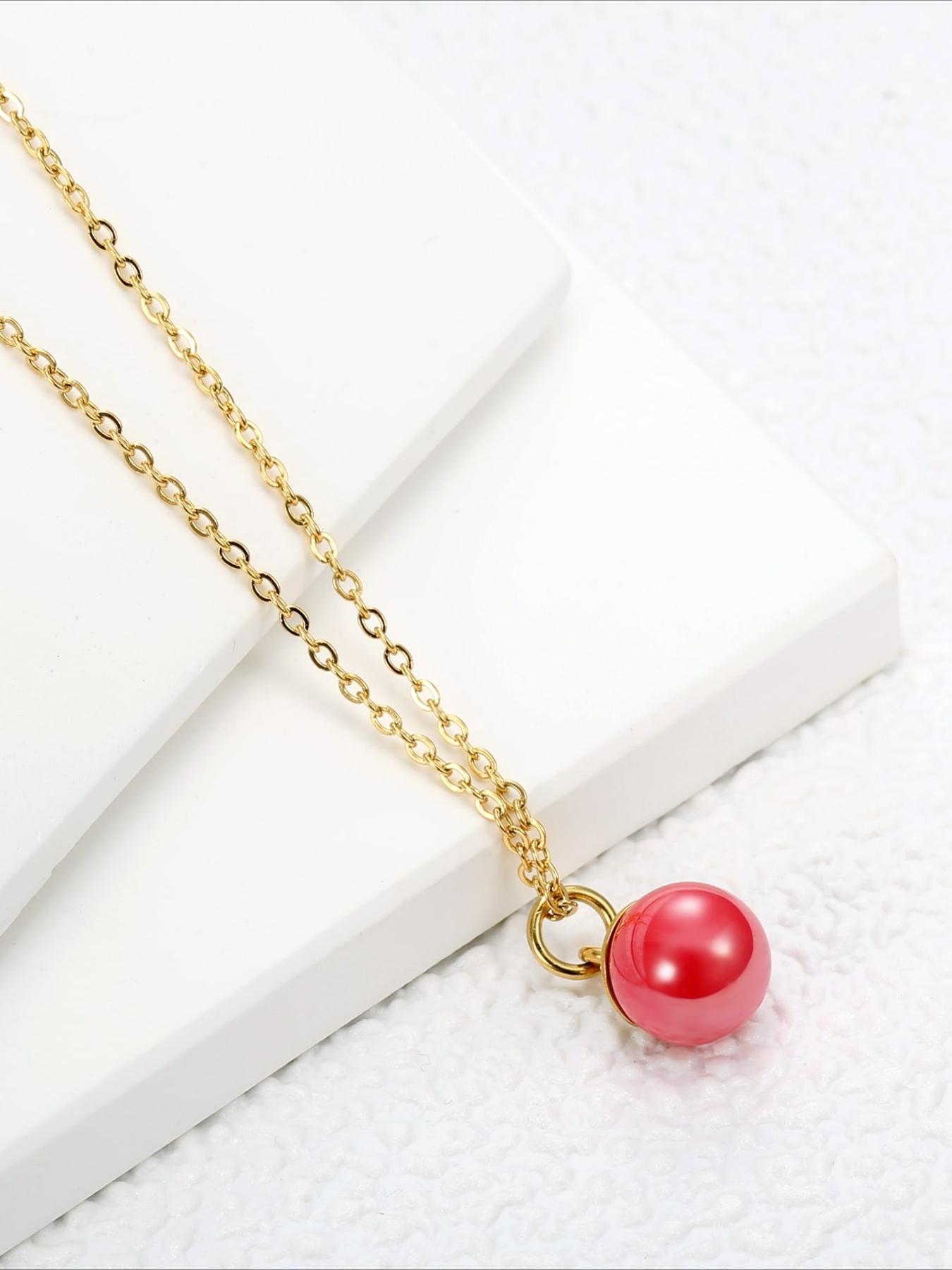 French Elegant Round Bead Necklace Made of Stainless Steel That Does Not Fade and Exudes A Sense of Luxury. Versatile for Daily Wear, Dates, and Dinner Accessories