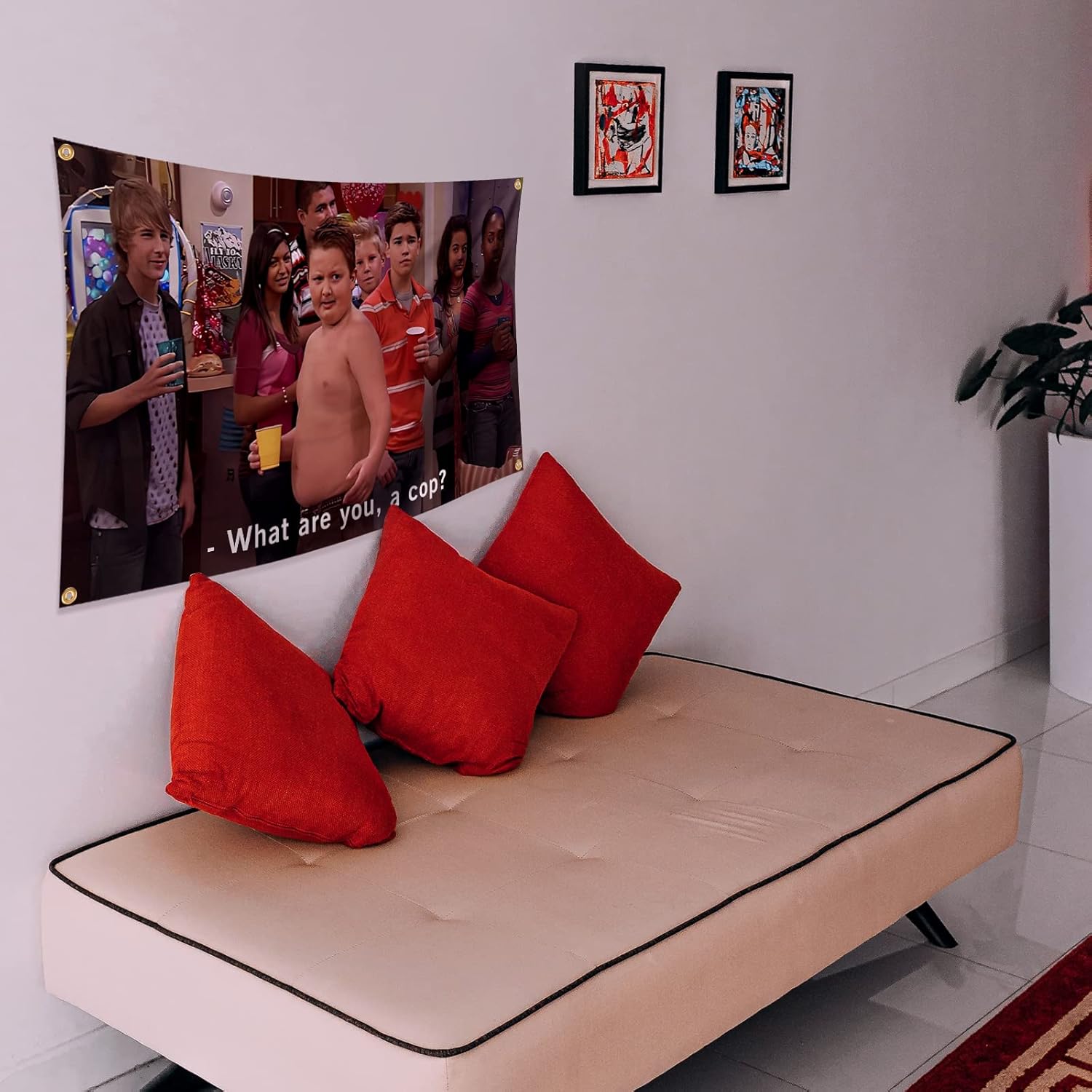 Gibby What Are You, a Cop? Flag, 3x5 Feet Decorative Banner, Ideal for Indoor & Outdoor Use, University dormitory party funny tapestry, Perfect for Party Decoration