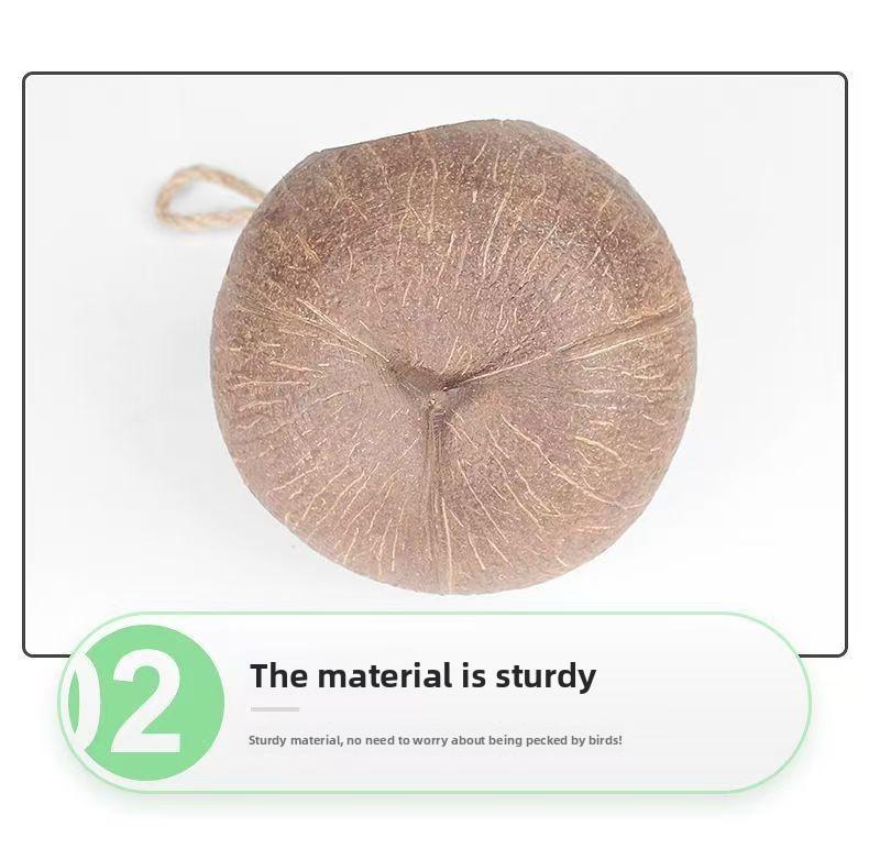 Coconut Shell Grass Woven Bird Nest for Parakeet Parrot Lovebird Finch Breeding Outdoor Natural Material Pet Nest Supplies