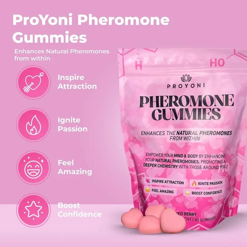 ProYoni Pheromone Gummies | Boost Attraction & Confidence | Delicious Mixed Berry Flavor | 60 Gummies Healthcare Natural ProYoni Pheromone Gummies | Boost Attraction & Confidence | Delicious Mixed Berry Flavor | 60 Gummies Healthcare Natural