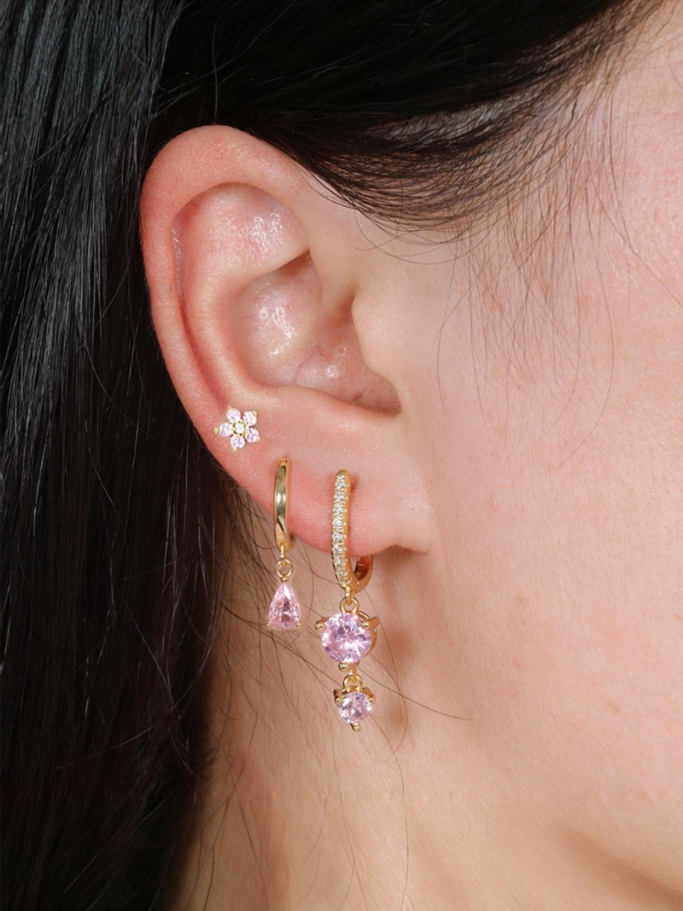 3-Piece Asymmetrical,  Gold Hoop Earrings Gold Plated Huggie Hoop Earring Stack For Women, Dangle Earrings Hypoallergenic Dainty Drop Gold Earrings Hoops for Women Girls Jewelry Gift