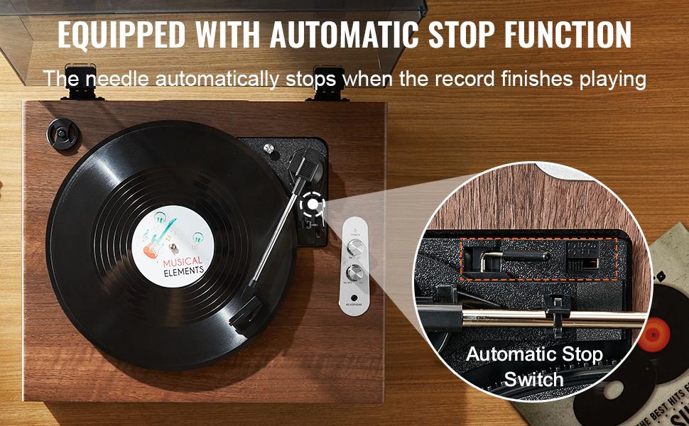 VEVOR Vinyl Record Player, 3-Speed, Belt Driven Turntable Player with Built-in 10W Stereo Speakers Magnetic Cartridge, Support 33/45/78 RPM Bluetooth Aux in RCA Output, for 7/10/12 in Vinyl Records VEVOR Vinyl Record Player, 3-Speed, Belt Driven Turntable Player with Built-in 10W Stereo Speakers Magnetic Cartridge, Support 33/45/78 RPM Bluetooth Aux in RCA Output, for 7/10/12 in Vinyl Records