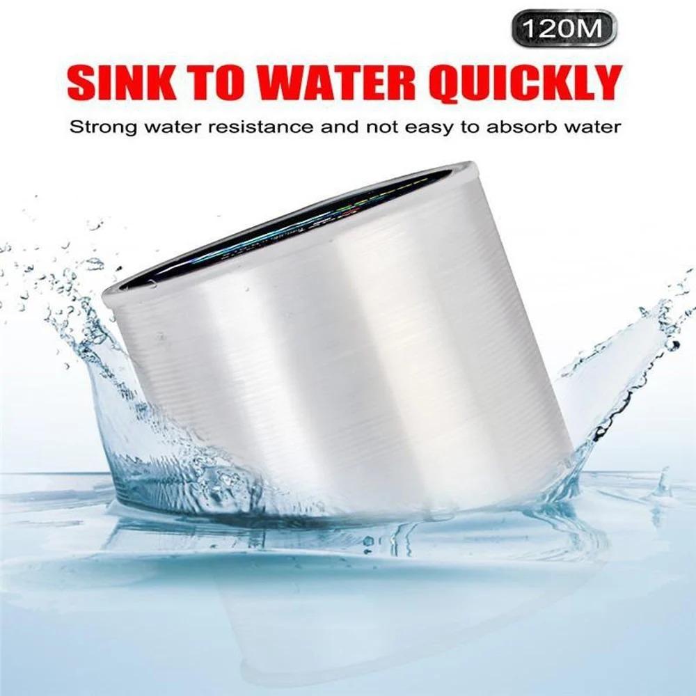 High-Sensitivity Fluorocarbon Coated Carbon Leader Line 0.20-0.60mm 7.15-45LB 120m Sinking Fishing Line for Freshwater Saltwater Lure Casting Tackle Durable High-Strength