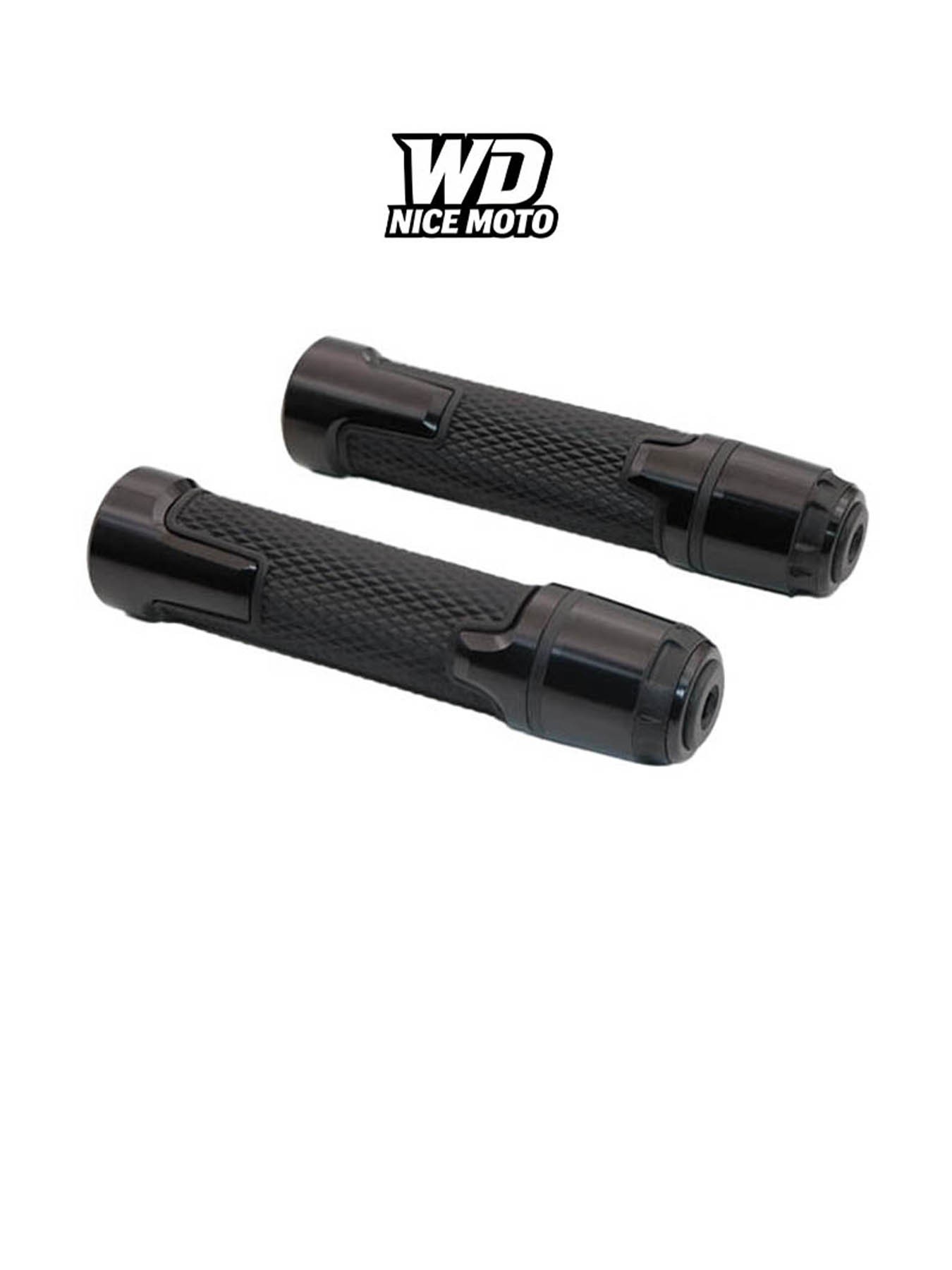 WD Nice Moto Universal 7/8" 22mm Motorcycle Fatbike Grip Cuffs, Cnc Handlebar for Kawasaki Honda Yamaha Suzuki Ducati Motorbike