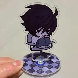 Anime Death Note L·Lawliet Acrylic Rotatable Stand Q-version Figure Standing Plate Desktop Ornament Cosplay Props for Fans Gifts