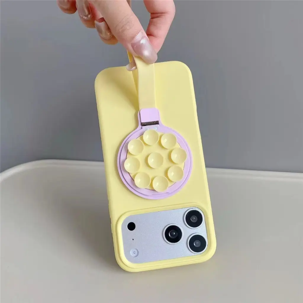 Universal Magnetic Phone Holder with Silicone Suction Cup Makeup Mirror Portable Handheld Person Stand For Magsafe Compatible for iPhone18