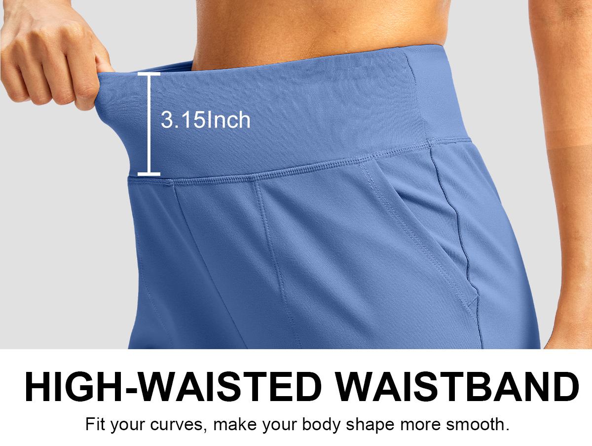 G Gradual Women's Stretchy Athletic Shorts 6" High Waist Quick Dry Breathable Gym Outfits for Women Summer Casual Bermuda Shorts
