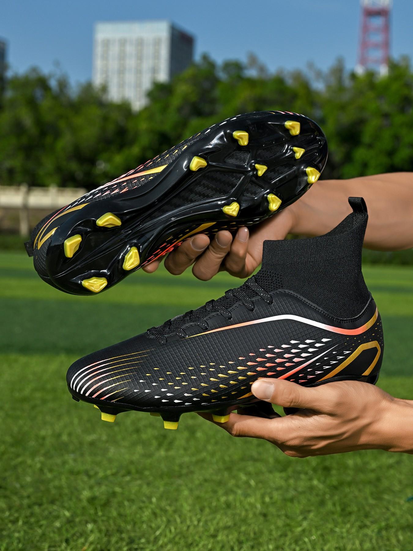 New Unisex Soccer Shoes, World Cup Ag Long Studs Anti-Slip Training Boots, Outdoor Grass Football Cleats, Professional Sportswear