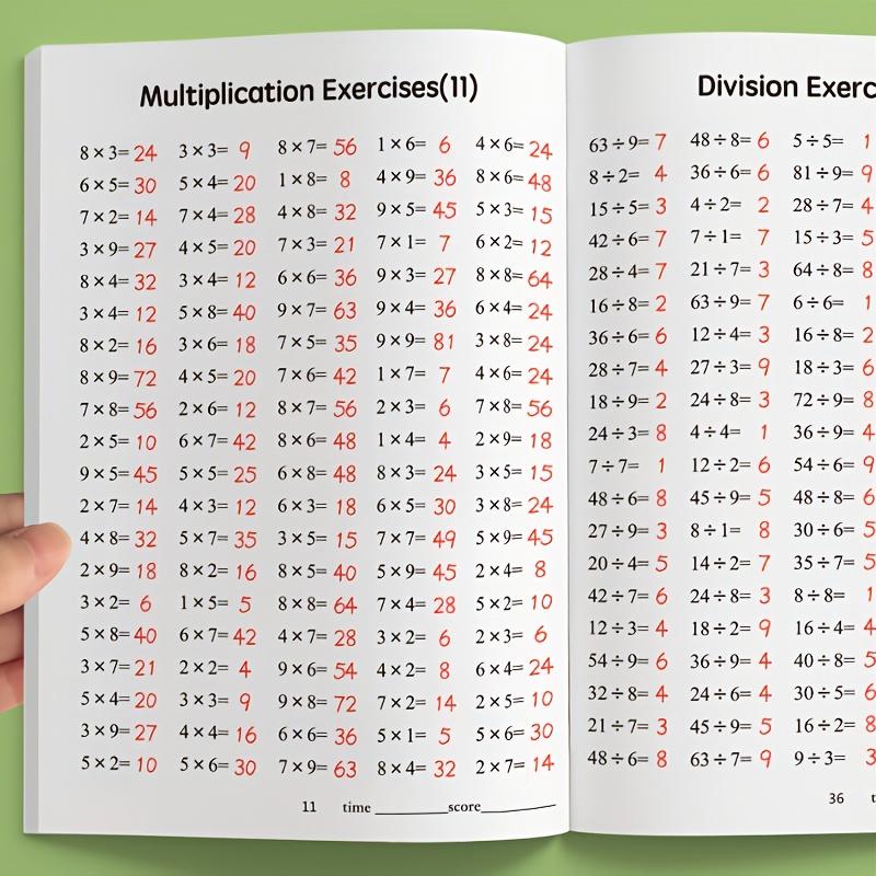 Multiplication and Division Workbook (9x9) To Improve Calculation Skills, Handwritten Math Books, Educational Tools, School Supplies and Christmas Gifts, Classroom Activities, Home Learning Materials, Math Workbooks.