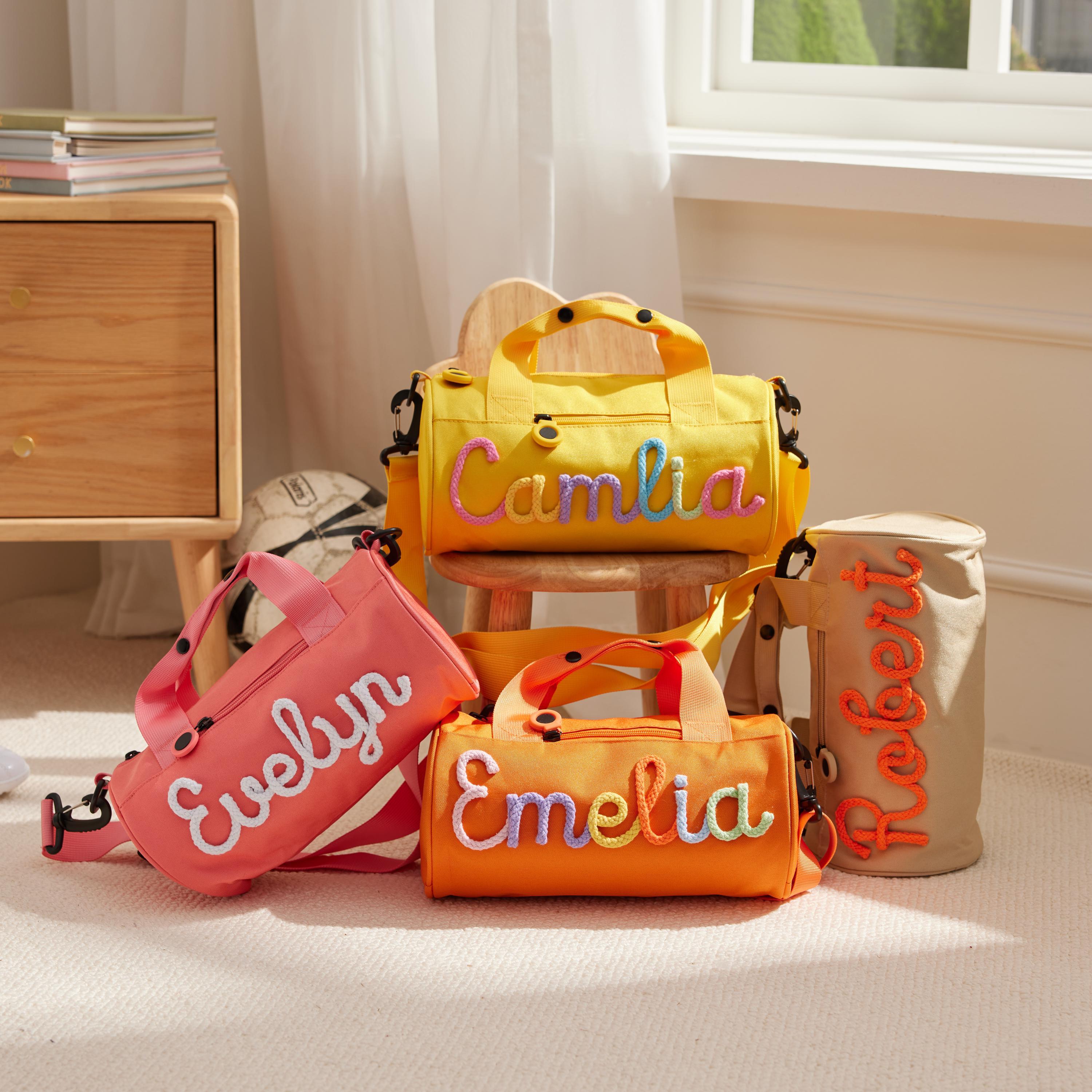 AS1039 Customized Name Sports Cylinder Handbag Personalized Exclusive Custom Shoulder Messenger Travel Outdoor Bag