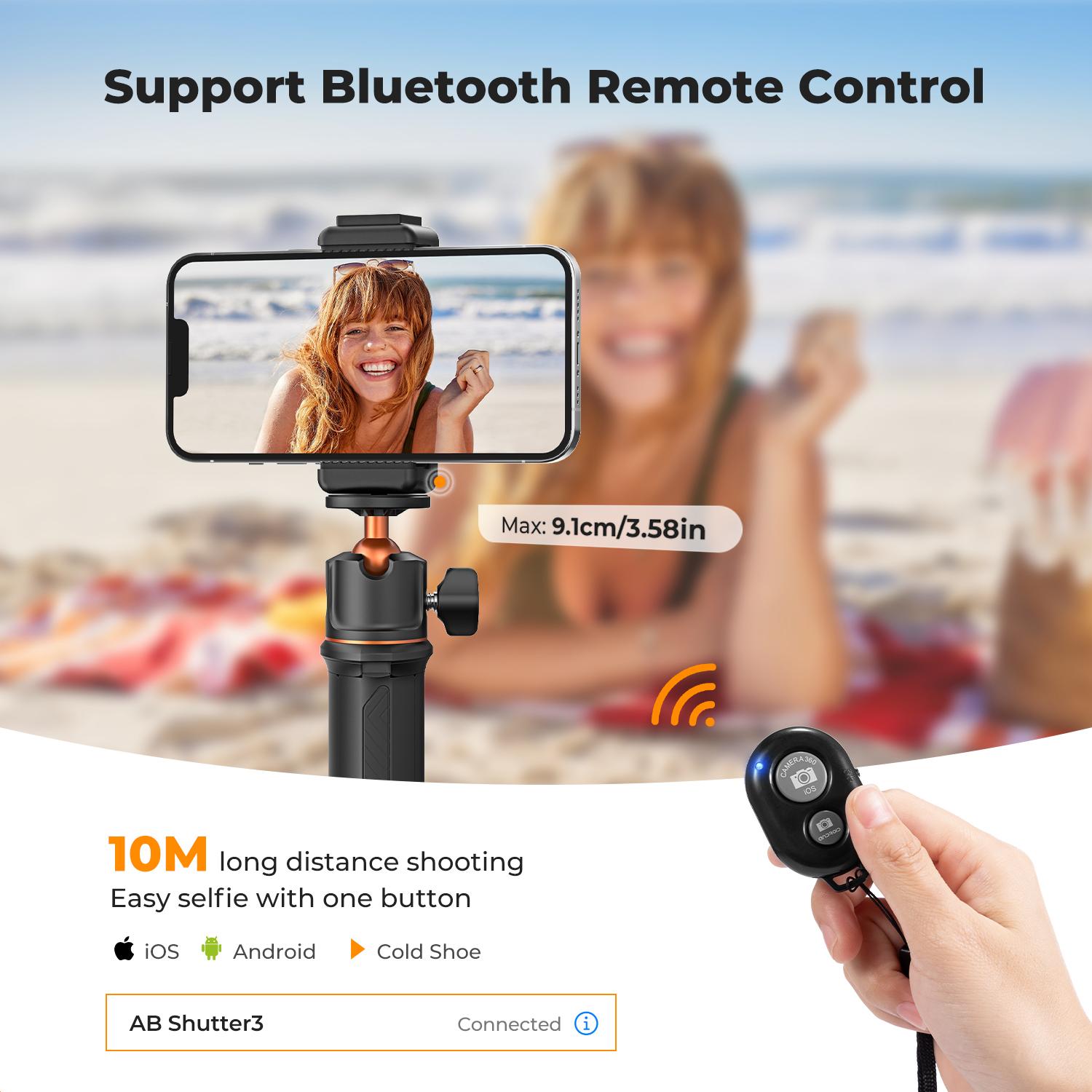 【K&F CONCEPT】All-in-One Extendable Selfie Stick Tripod for Smartphones, GoPro & DJI Cameras. 60cm/24" Foldable Handle with Ball Head for Vlogging, Travel, Live Streams.  GoPro Hero 13/12/11/10/9/8/7/Max, DJI Osmo Action 5/4/3, Pocket 3.